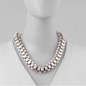 Bling, Bling Yellow Gold-Plated Crystal Baguette Necklace